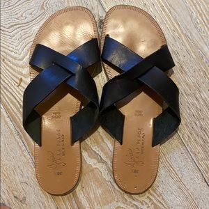 Joie Black Leather Sandals